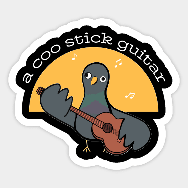 A Coo Stick Guitar Pigeon Sticker by LovableDuck